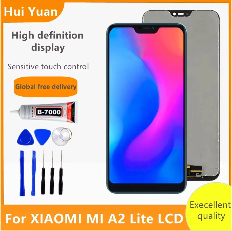 Протестировано 5,84 'для Xiaomi Mi A2 Lite для Redmi 6 Pro M1805D1SG ЖК-дисплей, сменный преобразователь сенсорного экрана в сборе Протестировано 5,84 'для Xiaomi Mi A2 Lite для Redmi 6 Pro M1805D1SG ЖК-дисплей, сменный преобразователь сенсорного экрана в сборе