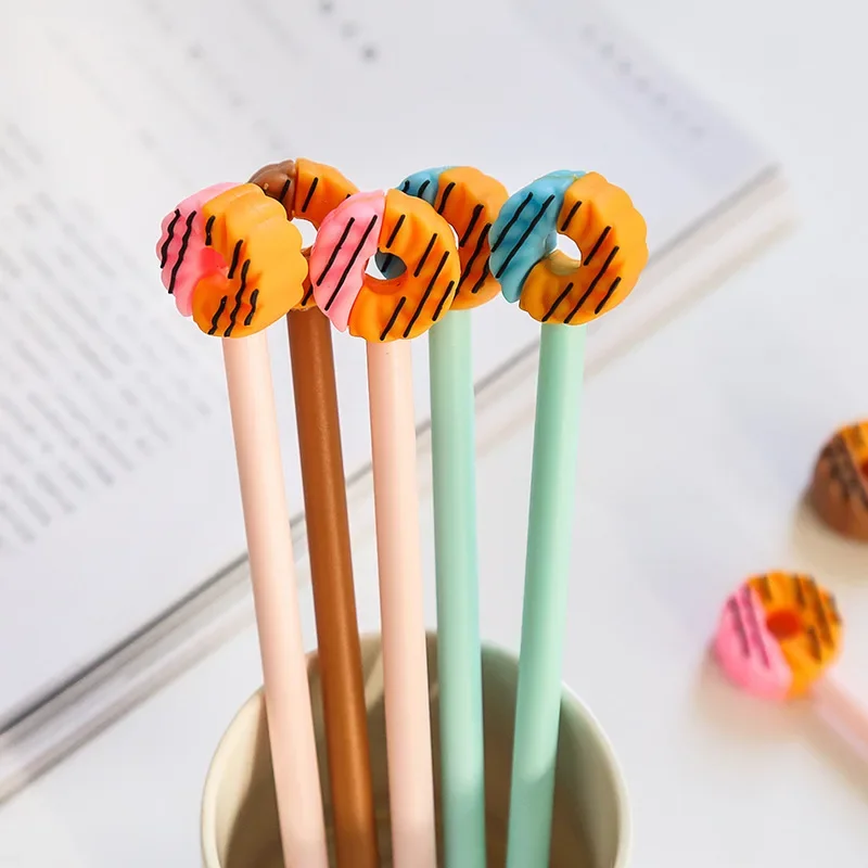 

36PCS Neutral Pen Creative Troche Cake Dry Gel Pens Student Cartoon Pen Kawaii School Supplies Stationery