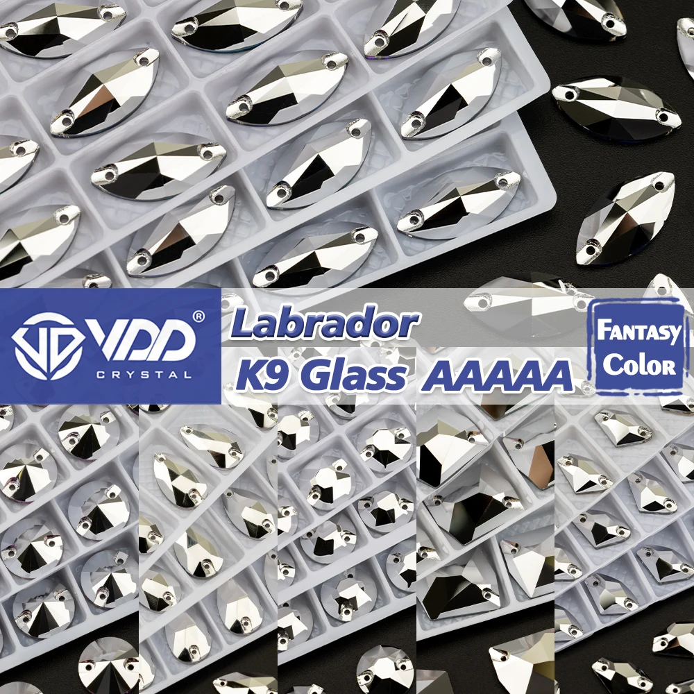 VDD S267 Labrador Chamfer AAAAA Top Quality K9 Glass Sew On Rhinestones Crystal Sewing Flatback Stones For Clothes Wedding Dress