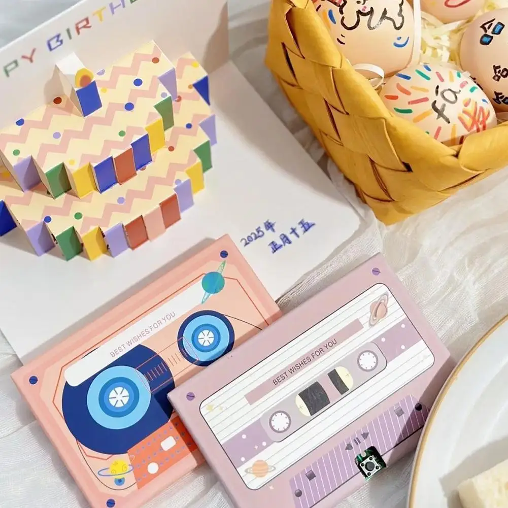 Tarjeta de Voz Grabable, Tarjeta de Felicitación con Grabación de Voz, Grabable por 300 Segundos, Tarjeta Musical DIY, Regalo para el Día de San Valentín, Aniversario, Cumpleaños