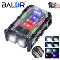 BALDR Mini Portable Keychain Light with Side Light, Strong Flashlight, Tail Magnetic Suction, USB Charging, 8 Lighting Modes