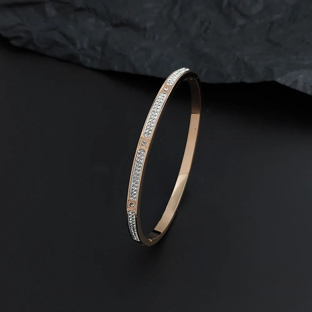 New baby's breath zircon O-shaped opening adjustable bracelet, high-quality gold-plated women's bracelet, wedding party jewelry view 3