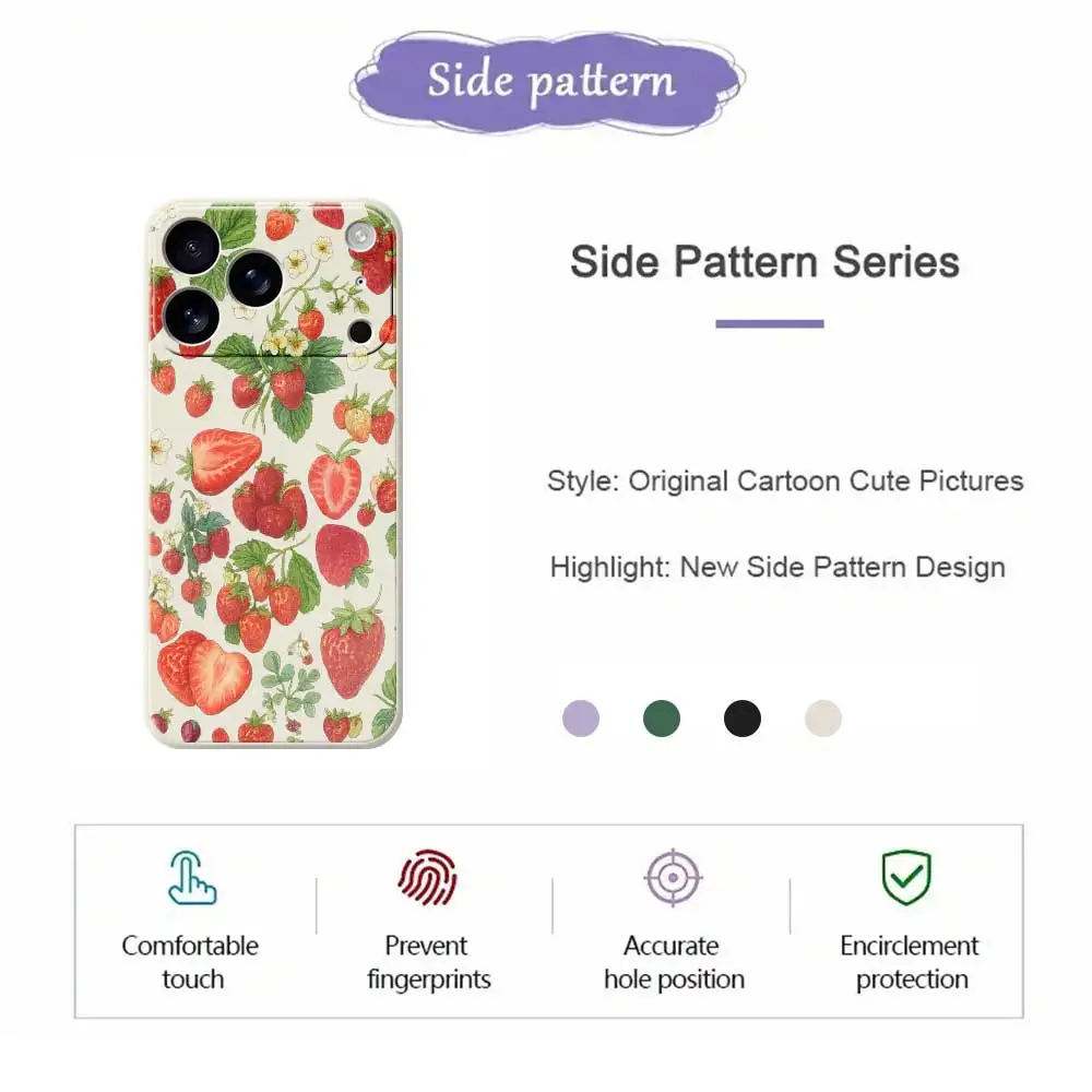 الفراولة نمط جراب هاتف آيفون 17 برو ماكس 17 الهواء 16 15 14 زائد 13 12 11 برو ماكس XS ماكس XR 7 8 زائد 16E غطاء سيليكون