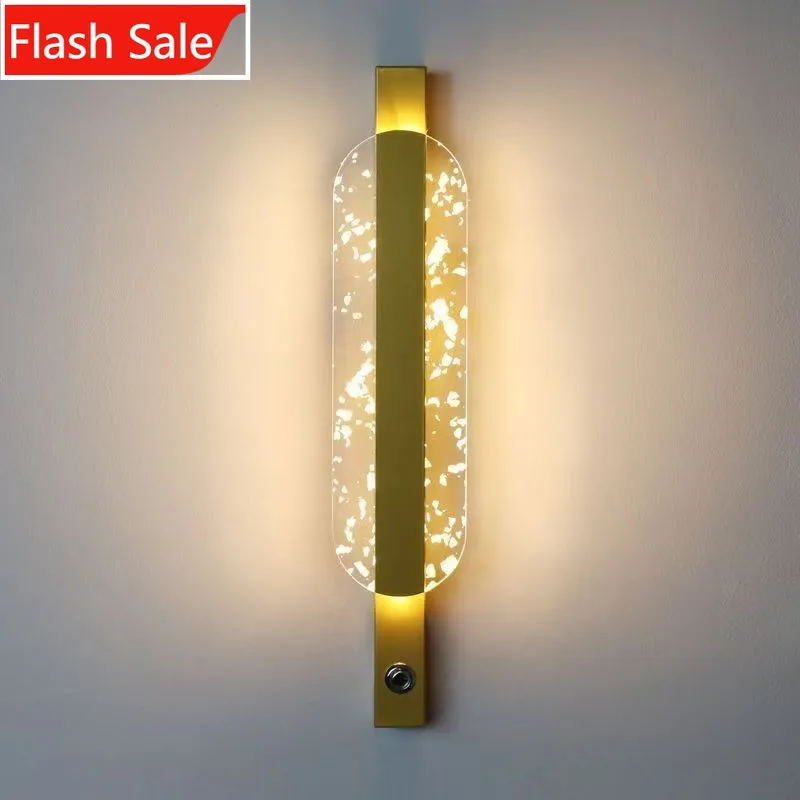 

Modern Acrylic Dimmable Wall Lamp, Nordic TV Background Light for Living Room, Bedside Corridor Lighting, 7W LED Wall Sconce