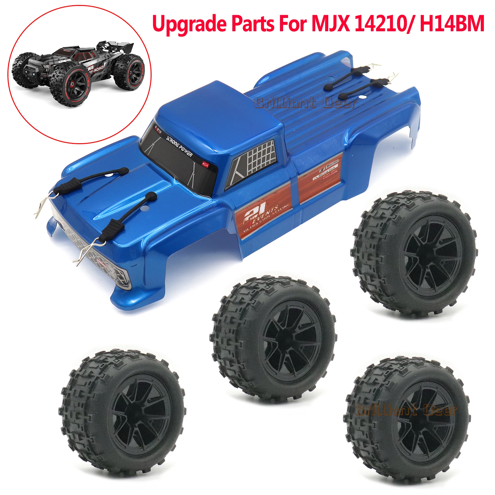 Monster Truck Body Shell Wheel Tire for MJX Hyper Go 14210 H14BM 1/14 RC Car Upgrade Parts Accessories Toys-Hobbies