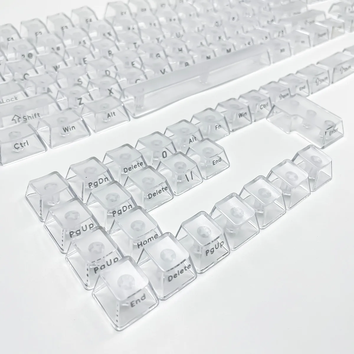 Imagem -02 - Keycaps de Escultura Lateral Transparente para Teclado Mecânico Perfil Oem Faça Você Mesmo Rgb pc Retroiluminado Rgb Layout Iso Gk61