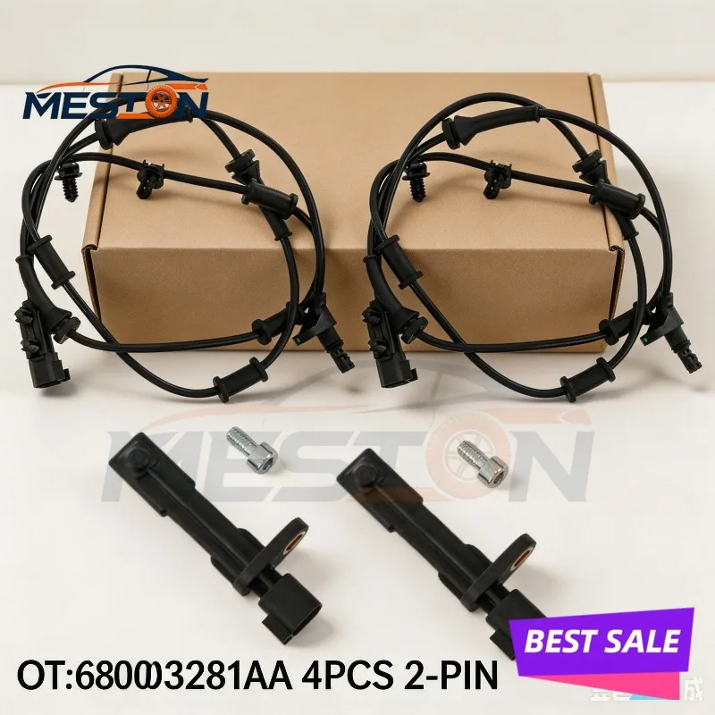 

4PCS 52125003AB Front Rear ABS Wheel Speed Sensor For Dodge Nitro Jeep Liberty Wrangler JK 3.6L 3.8L 68003281AA