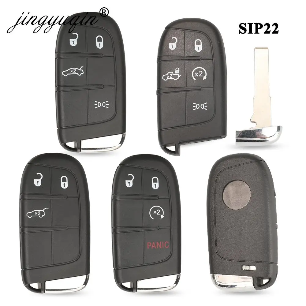 jingyuqin SIP22 Blade Remote Smart Key Shell Replacement for Fiat 500 500L 500X Toro 2016 2017 2018 2019 Car Key Case 3/4/5 BTN