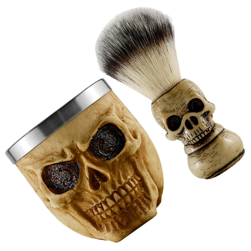 Regalo de Halloween, maquinillas de afeitar para hombre, suministros para brochas de afeitar, cuenco para Barba, Kit de accesorios de nailon, suministro de viaje y taza