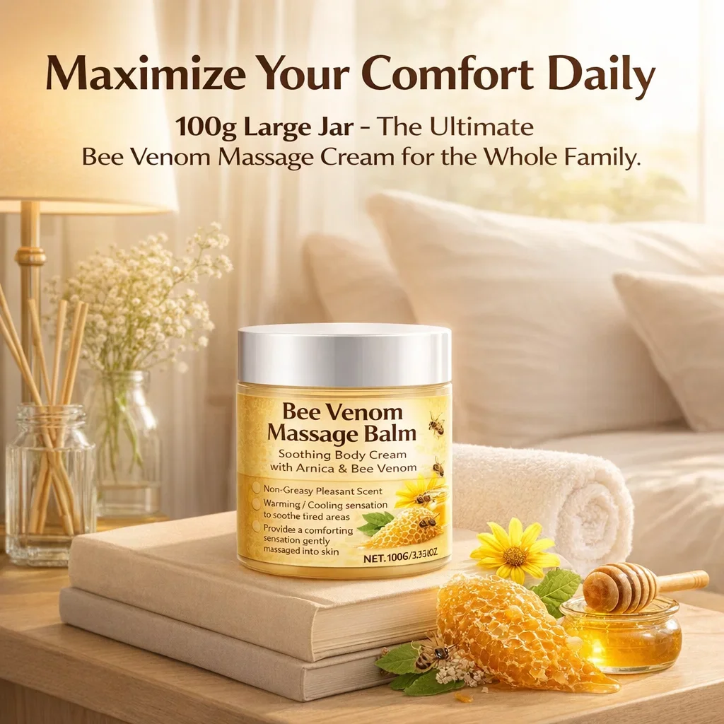 

Крем для ухода с пчелиным ядом, большой объем 100 г, массажный бальзам для коленей, спины, плеч и шеи, успокаивающий увлажняющий гель для тела, расслабляющий мышцы