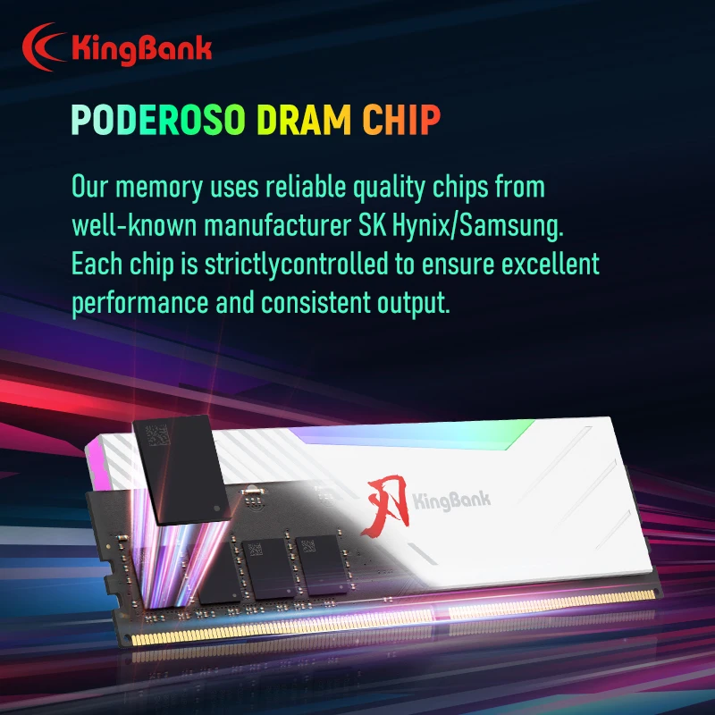 KingBank memoria ram RGB RAM ddr4 8GBx2 16GBx2 3200MHz 3600MHz 4000MHz Hynix dwukanałowa pamięć DIMM do komputerów stacjonarnych