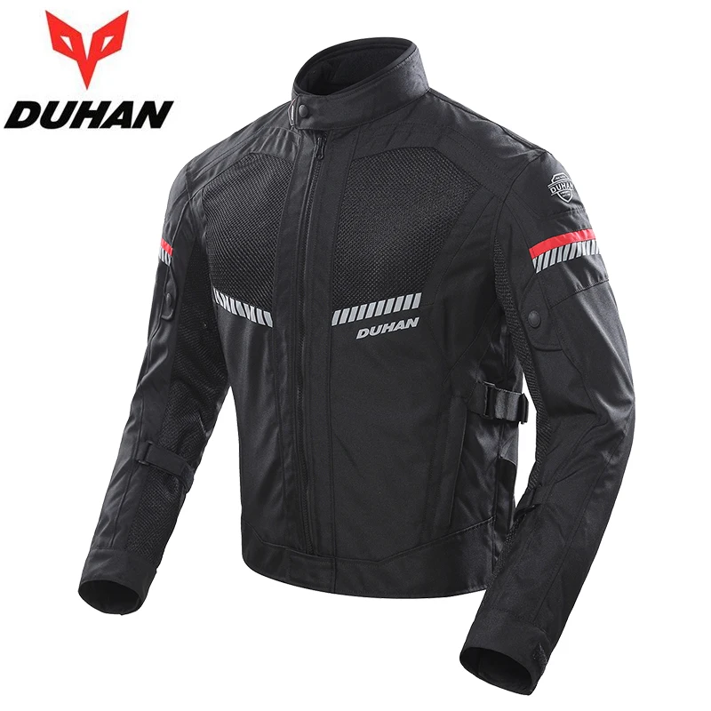 

DUHAN Men Breathable Motorcycle Jacket Summer Mesh Motocross Cycling Clothing Reflective Motorbike Riding Protective Jacket