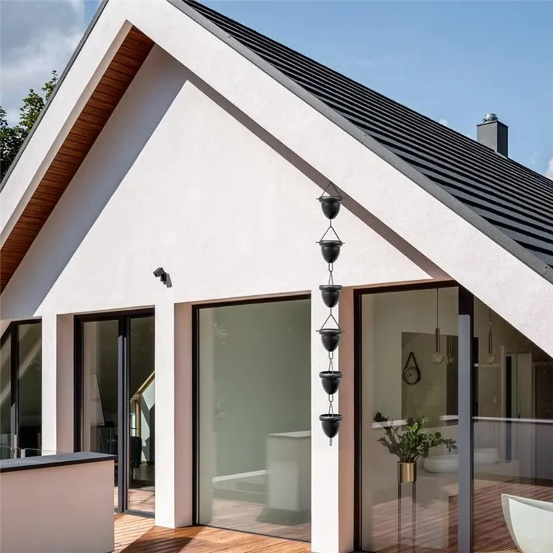 

VEHO-железные дождевые цепи для желобов, цепь для дождевых желобов, садовая дождевая цепь, дождевая цепь, адаптер для желобов, устойчивый к ржавчине садовый