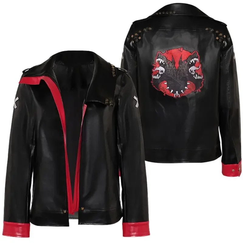 EE01 LOL Arcane Vi Cosplay Black PU Jacket Coat Wigs Disguise Costume for Women Jacket Roleplay Outfits Halloween Carnival C&0Ww