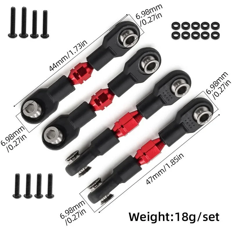 4Pcs Adjustable Alloy Turnbuckles for RC Cars - Enhanced Stability & Durability