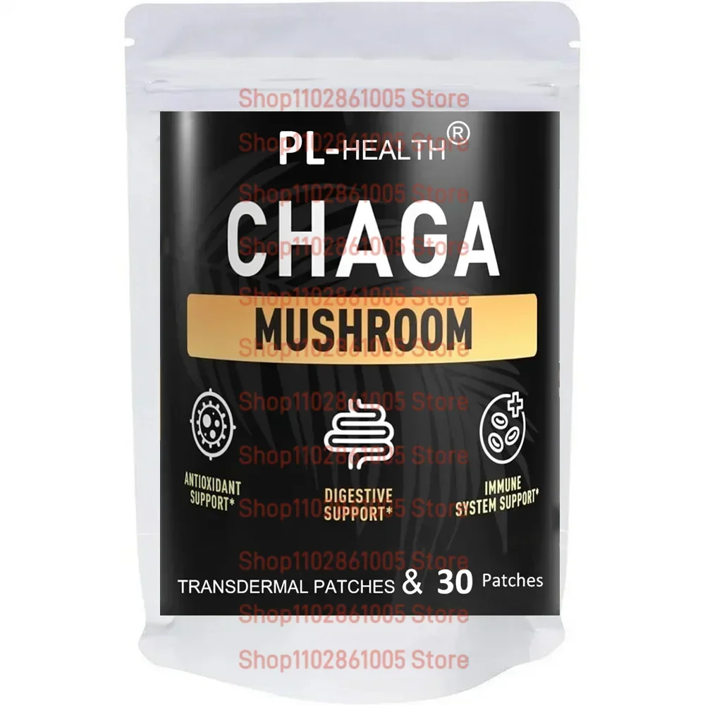 Chaga Mushroom Transdermal Patches for Digestion, Energy, & Immune Support-30 Patches One Month Supply