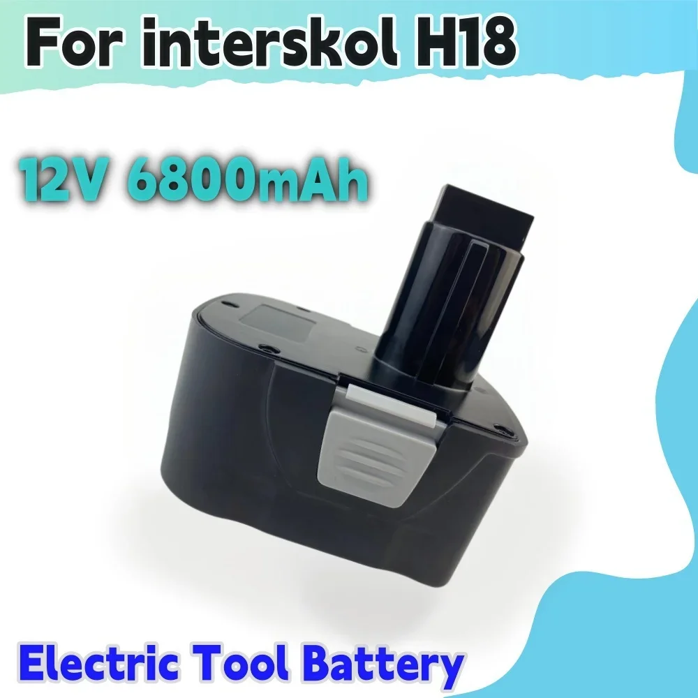 12V 6800mAh Ni-CD Power Tool Battery For Interskol H18 Replacement Cordless Drill Battery