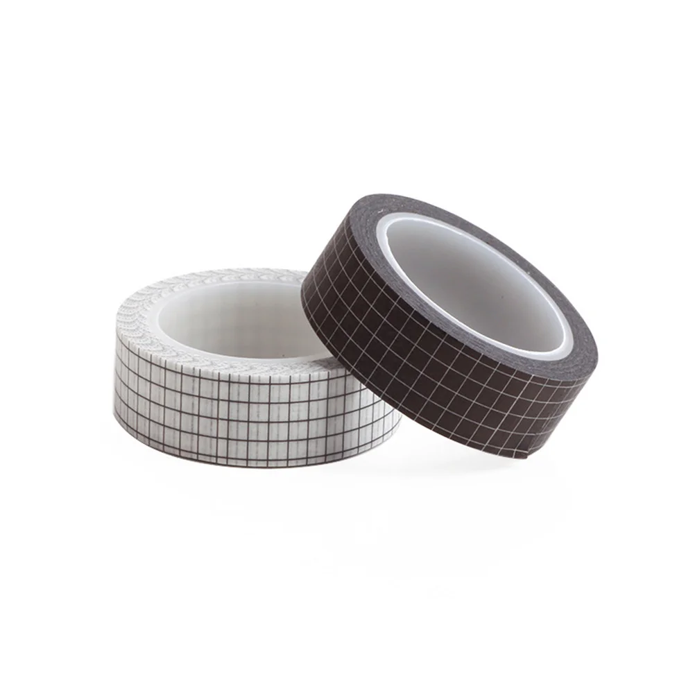 7 個の純粋な色のグリッド和紙テープ手作り装飾紙マスキングテープ DIY スクラップブックジャーナル学校文具用