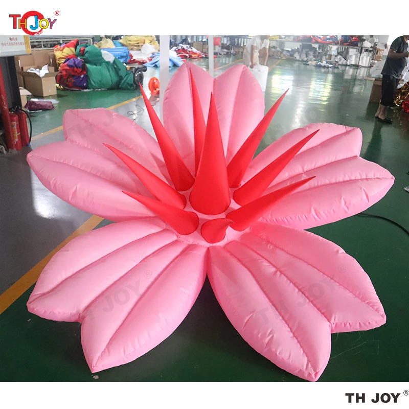 

New Design 2m Giant Inflatable Flower Hanging Decorations Inflatable Flowers Model with LED Light for Ceiling Bar Events Decor