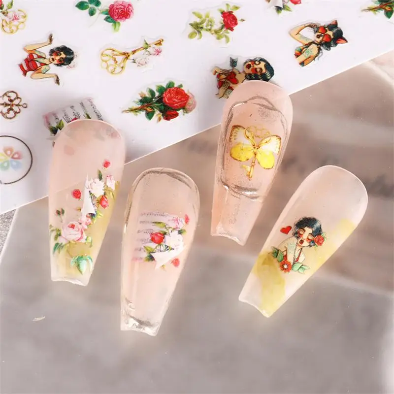 Nail Art Stickers Zomer Daisy Fruit Witte Bloemblaadjes Bloemen Terug Lijm Nagel Stickers Decoratie Voor Nagel Tips Schoonheid