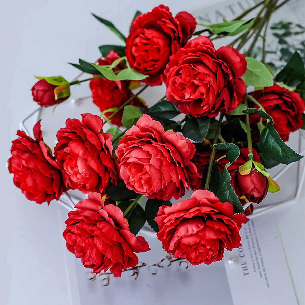 

4Pcs Lifelike Simulation Artificial Peony Ranunculus Asiaticus Bouquets Cloth Art Flower Decor Wedding Home Centerpiece Photo