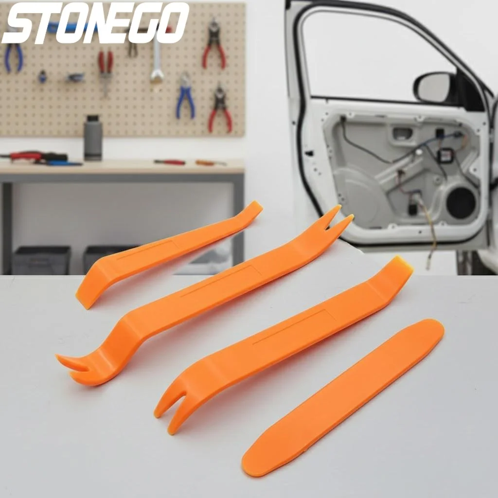 

Auto Door Clip Trim Removal Tool Kit Car Interior Disassembly Plastic Seesaw Tools Set 4 in 1 Automotive Repair