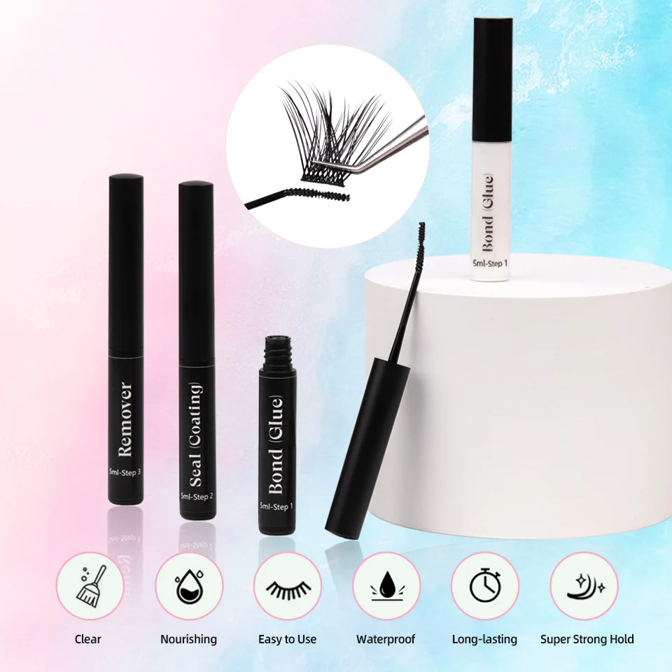 Wimpern bindung und Siegel entferner für DIY Wimpern cluster lang anhaltender Wimpern kleber halten 48-72 Stunden wasserdichte Mascara Zauberstab Make-up Zilien