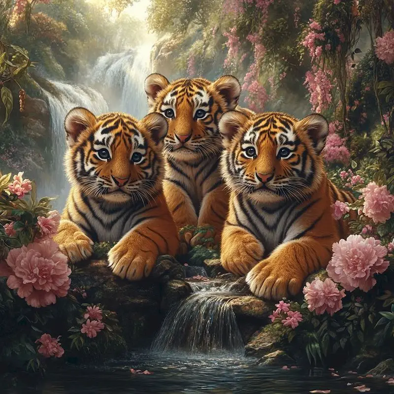 

PhotoCustom Diamond Embroidery Tiger Cross Stitch Diamond Painting Animal Mosaic Winter Rhinestone Kit Handmade Gift