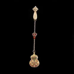 Original Ancient Gold Crafts Original enamel gourd brooches for women Exquisite Palace Style Hanfu Long broche Jewelry