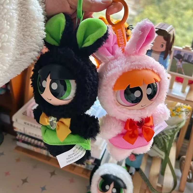 HUGKIS The Powerpuff Girls Variety Girl Series Vinyl Plush Blind Box Chicas Superpoderosas Powerpuff Anime Cartoon Pendant Gift