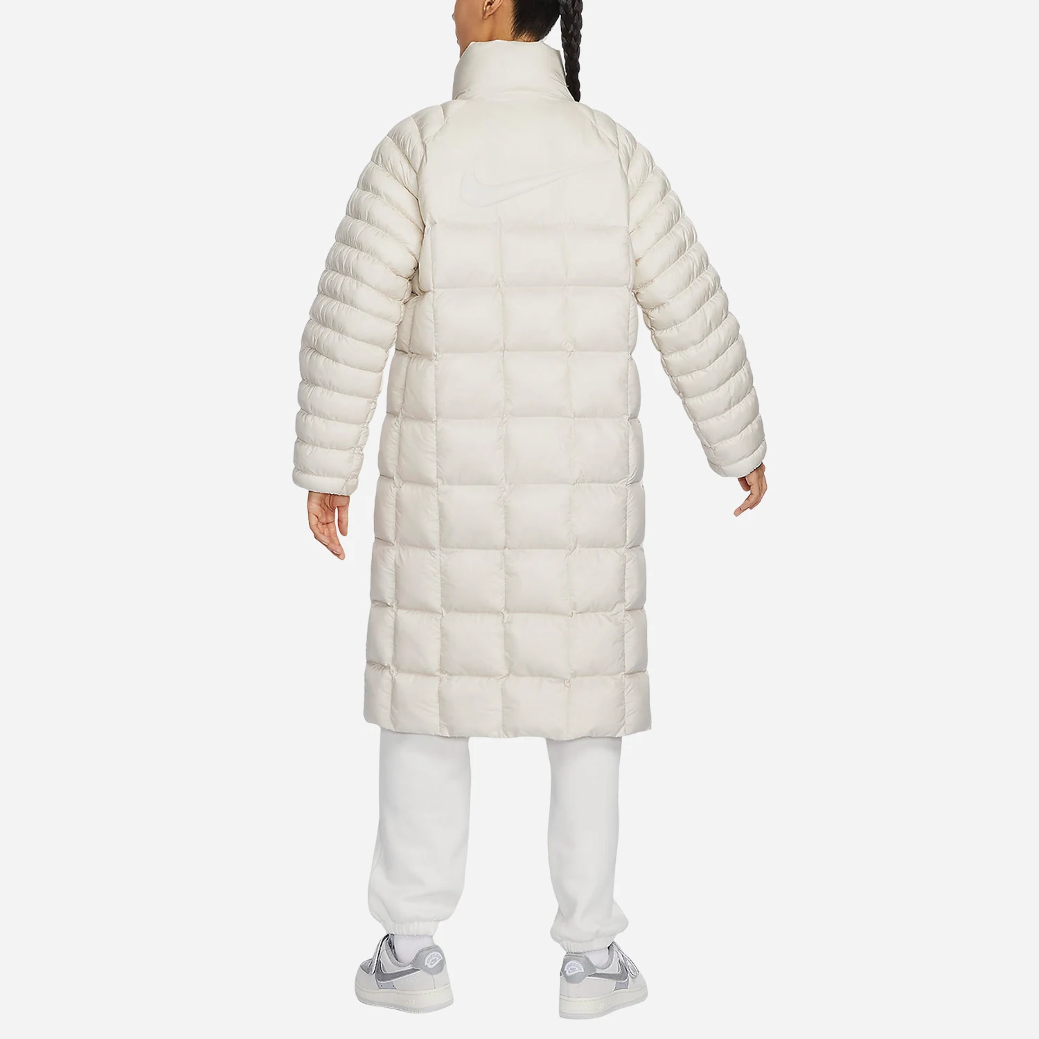 Nike genuine winter new women's long warm standing collar sports cotton jacket FB7671-104