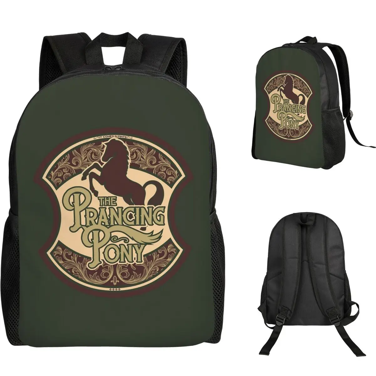 Prancing Pony Student Backpack School Bag Hiking Travel Daypack for Men Women Fashion Bookbag Shoulder Bags