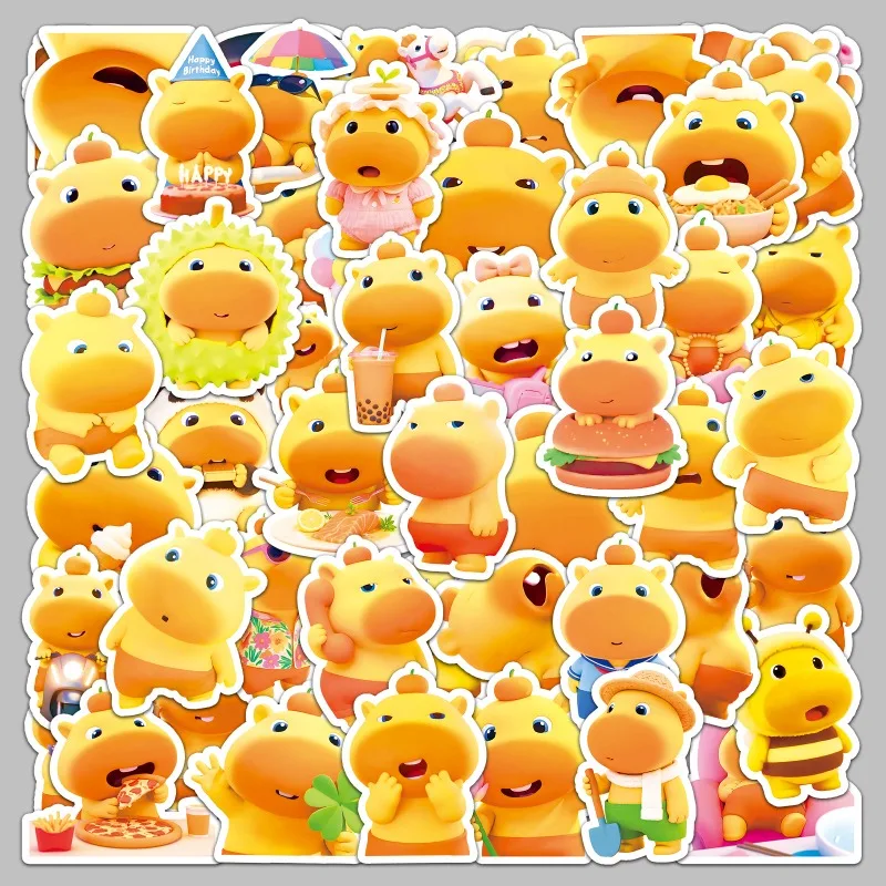 50Pcs Capybara Lulu Stickers Cartoon Cute Animation Emoji Capybara Journal Desktop Tablet Stickers