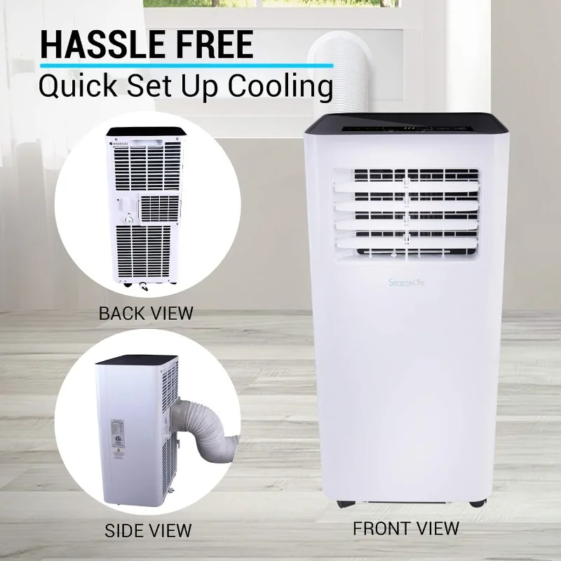 SereneLife Compact Freestanding Portable Air Conditioner - 10,000 BTU Indoor Free Standing AC Unit w/ Dehumidifier