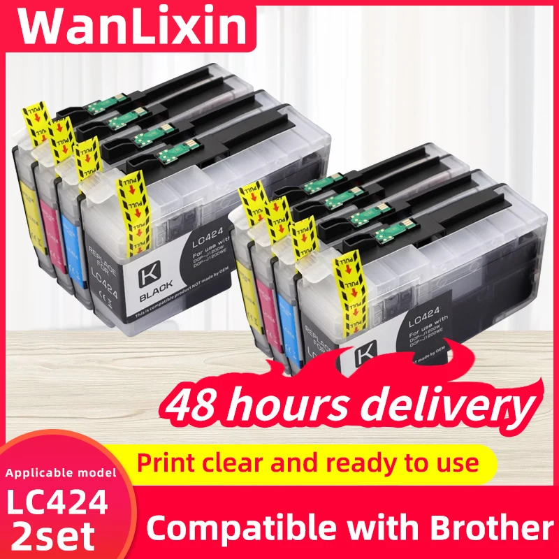 

2 компл.-6 компл. Европа LC424 LC-424 LC 424 Совместимый картридж для принтера Brother DCP-J1200DW DCP-J1200W DCP-J1200WE