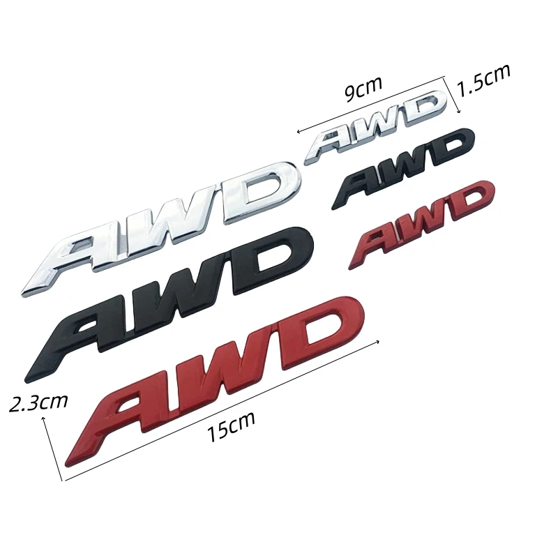 awd Emblem 3D Car Styling Chrome Metal Sticker Tail Emblem Badge Rear Decal Logo for AWD 4X4 Off Road SUV 4WD Auto accessories