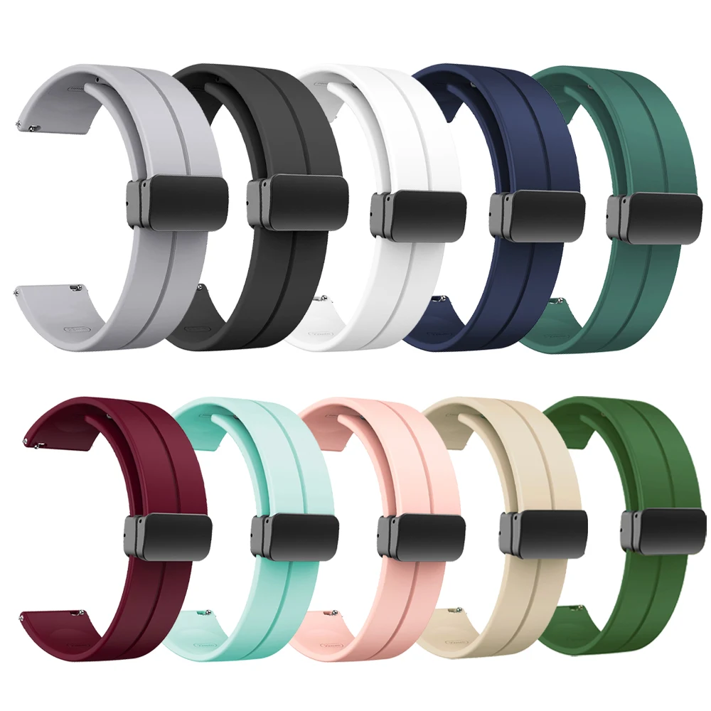 Силиконовый ремешок для часов с магнитной застежкой D-типа 20 мм 22 мм для Garmin Forerunner 570 47 мм 42 мм 265 255 Музыка/доставка 6/Venu 3 Ремешок