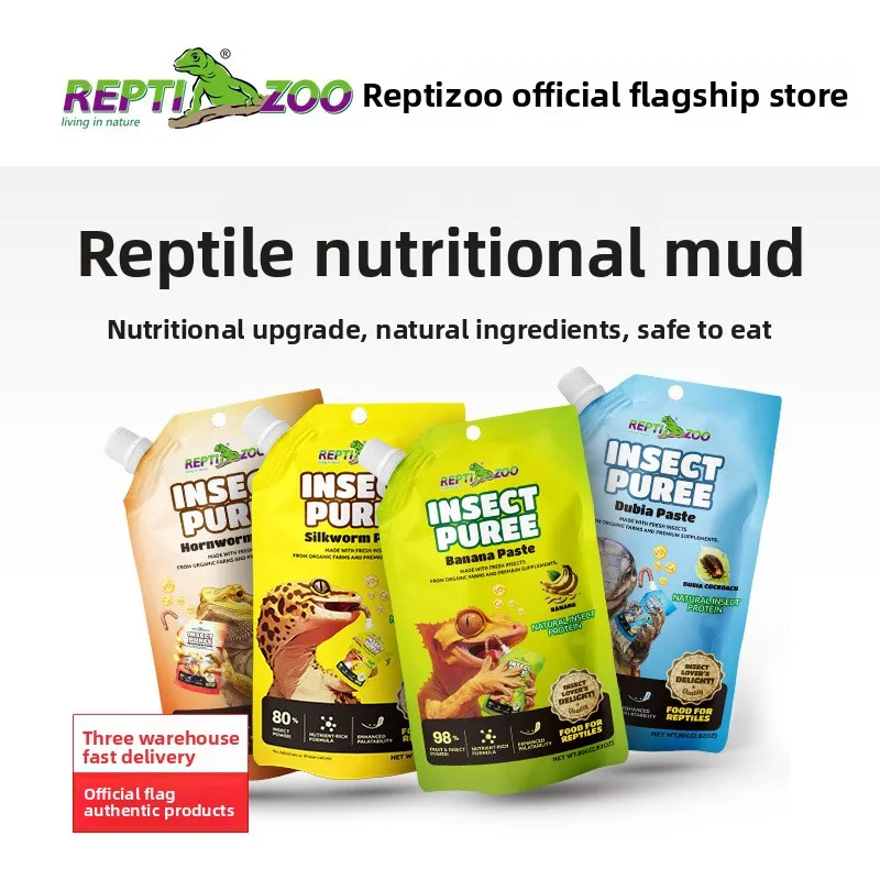 

Reptizoo Reptile Insect & Fruit Diet Paste-Complete Nutrition Gel for Crested Geckos,Bearded Dragons,Blue Tongue Skinks&Lizards