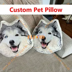 Customized 3D Animal Pet Dog Cat Pillow Personalized Animals Pillows Creative Gift Memorial Photo Cushion Sofa Throw Pillow
