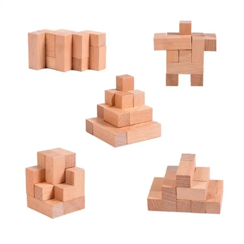 Scrivania Novalty legno Soma Cube Puzzle Mind Box rompicapo gioco per adulti bambini