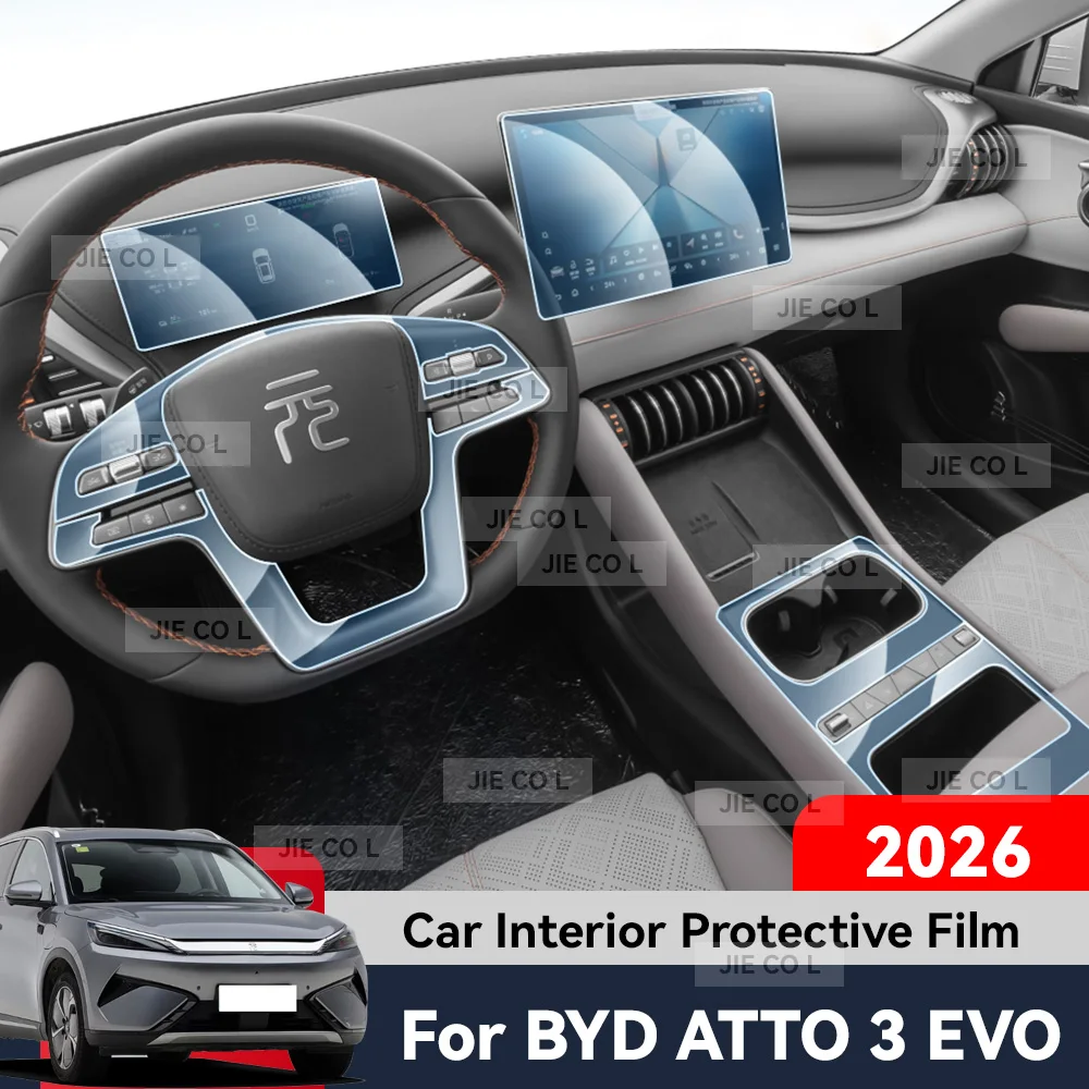 

For BYD ATTO 3 EVO 2026 Car interior Protection Central Control Screen Transparent TPU Navigation Anti Scratch GPS Film