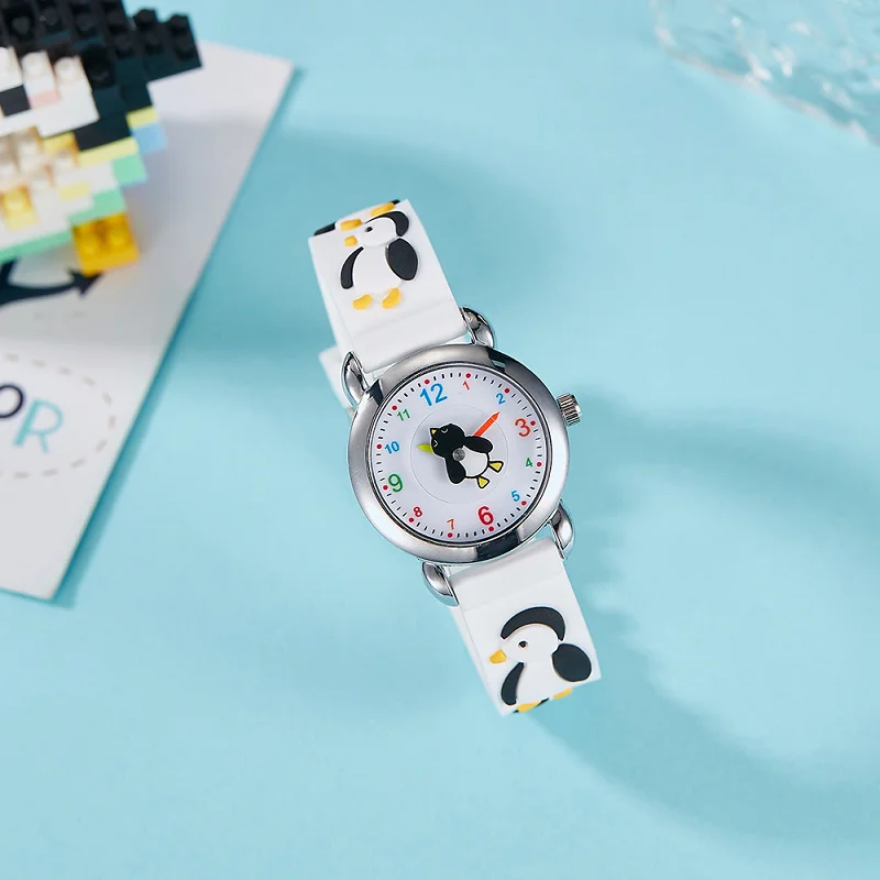 ساعة أطفال بطريق كرتوني جديد، ساعة كوارتز عالية الجودة للأطفال، حزام رياضي بلاستيكي