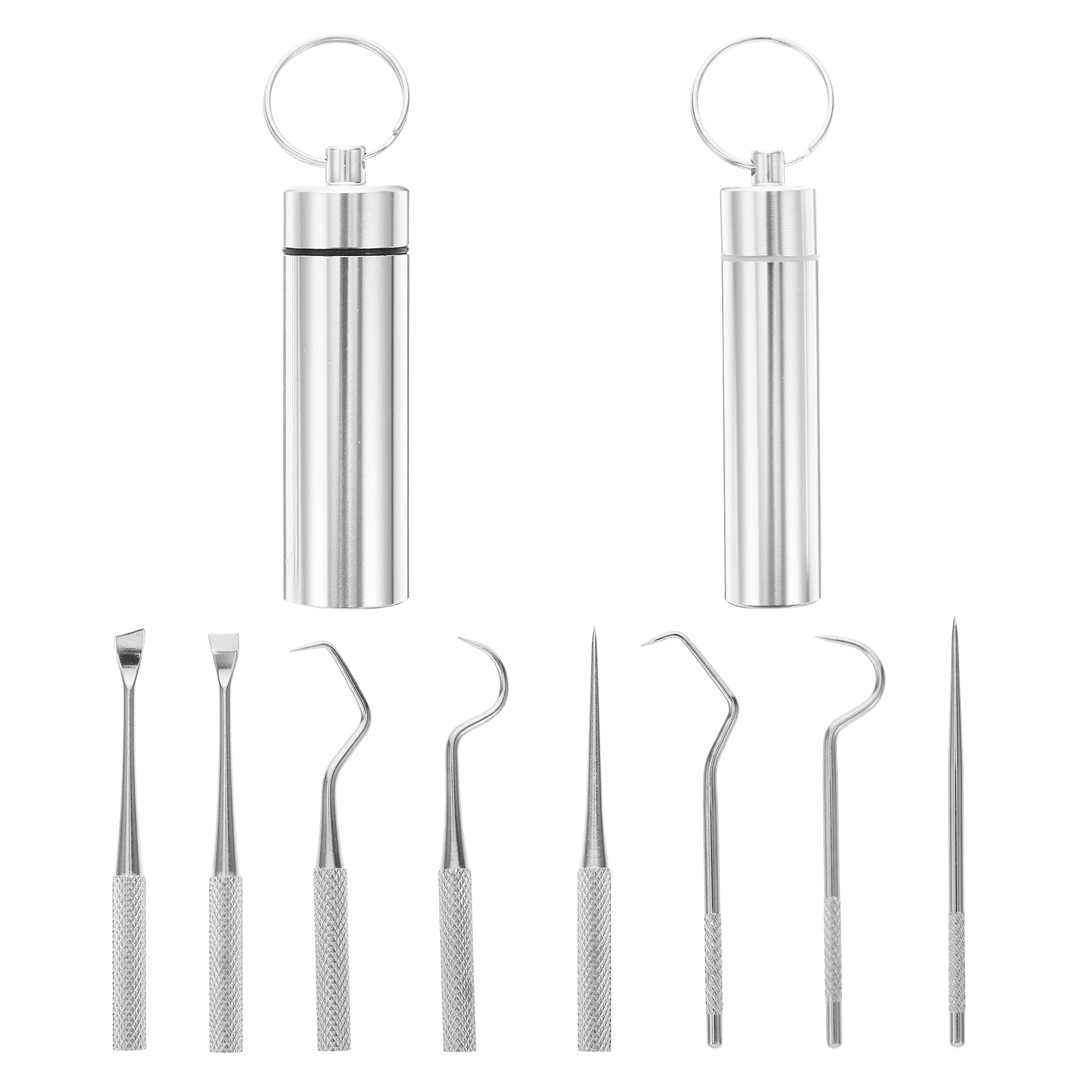 

8 Pcs Stainless Steel Toothpicks Teeth Cleaning Tools Compact Lightweight Mouth Care Set for Home Kitchen Cafe
