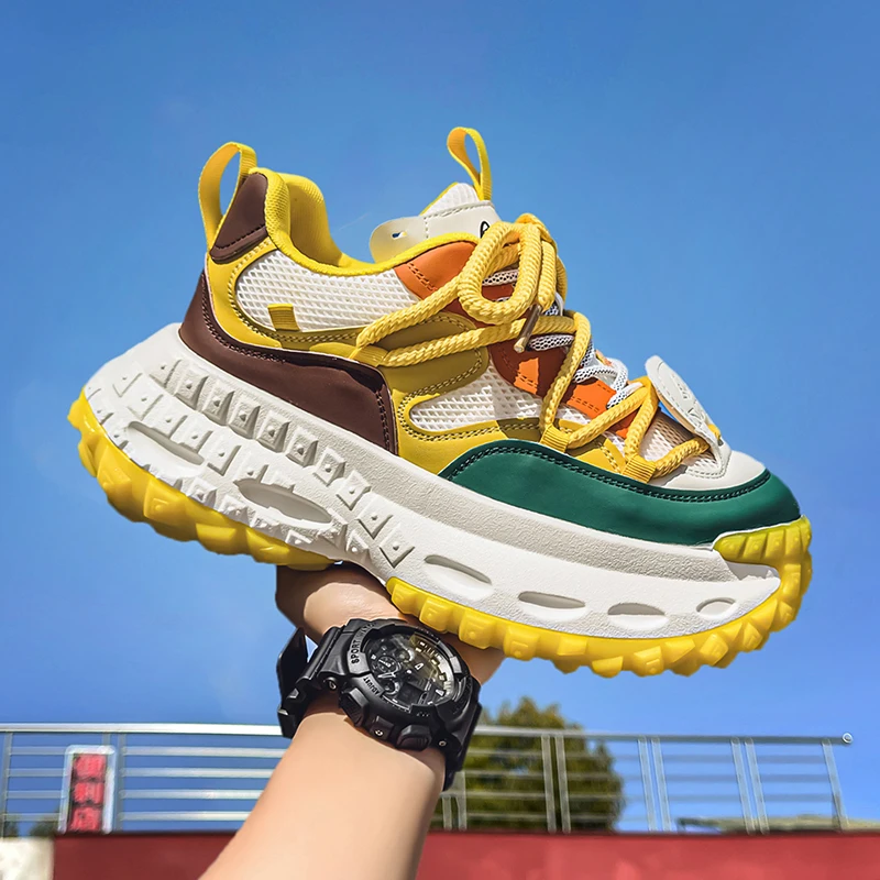 

Designer Men's Chunky Casual Sneakers Fashion Height increase Platform Shoes Men Streetwear Hip Hop Shoes Men Trend Sneakers