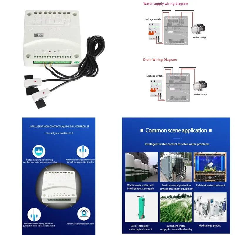 XKC-C383 Pump Automatic Liquid Level Controller AC100V-220V Non-Contact Sensor for Automatic Pumping and Drainage System