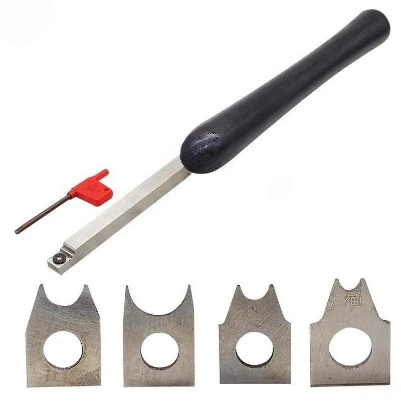 

Negative Rake Beading Cutters 4PCS Interchangable HSS Cutter Hollow Woodturning Tool Gouge for Spindles of Projects