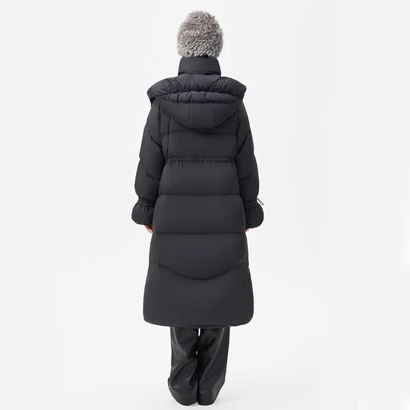 Chericom سترات طويلة للأسفل برباط الخصر غطاء محرك السيارة قابل للفصل مقاوم للماء معاطف الشتاء الدافئة 2025 ملابس خارجية نسائية أنيقة Y318115Y #3