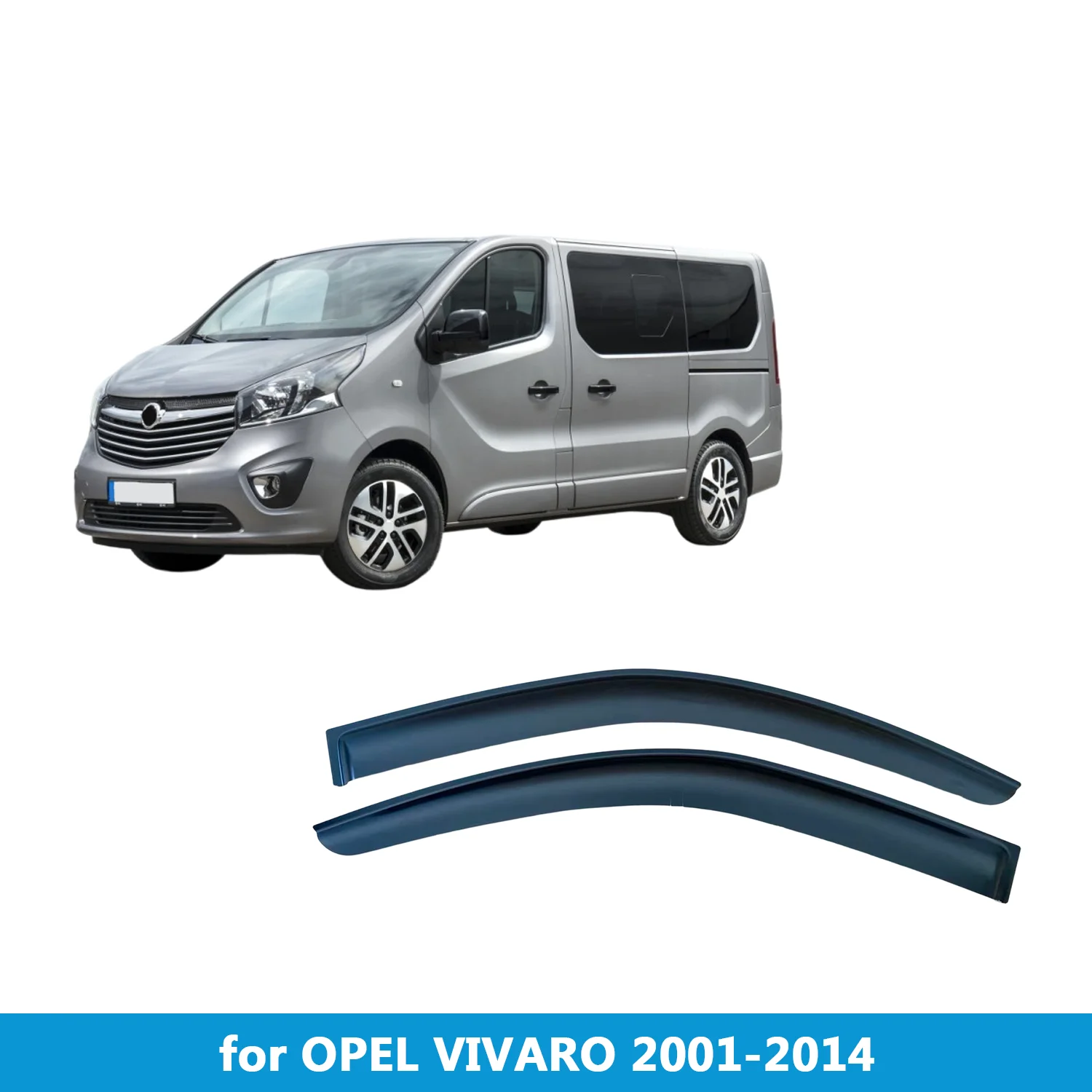

Window Visor for OPEL VIVARO 2001-2014 Rain Guard Side Vent Deflector Weathershield Outside-Mount Tape On