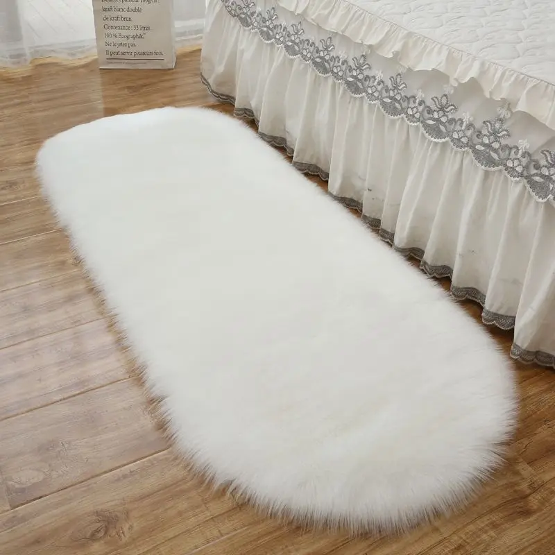 Korean-style Plush Carpet for Living Room Bedroom Bed Side Sofa Decor Hanging Basket Cushion Thickened Floor Mat By Door Rug