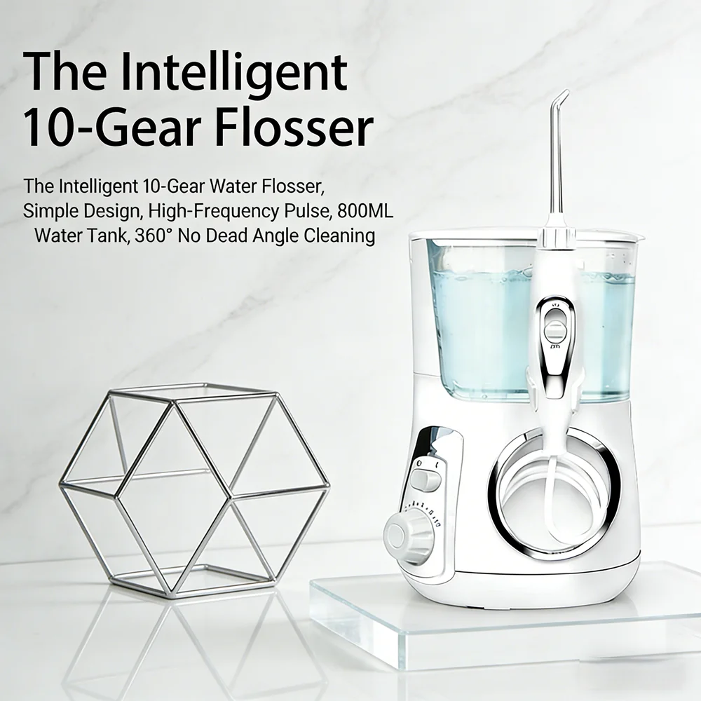 

Электрический ирригатор для полости рта с большой емкостью 800 мл, 10 режимов, настольный, для ухода за зубами и деснами